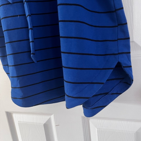 Talbots striped blue and purple dress with rounded hem - Picture 2 of 4